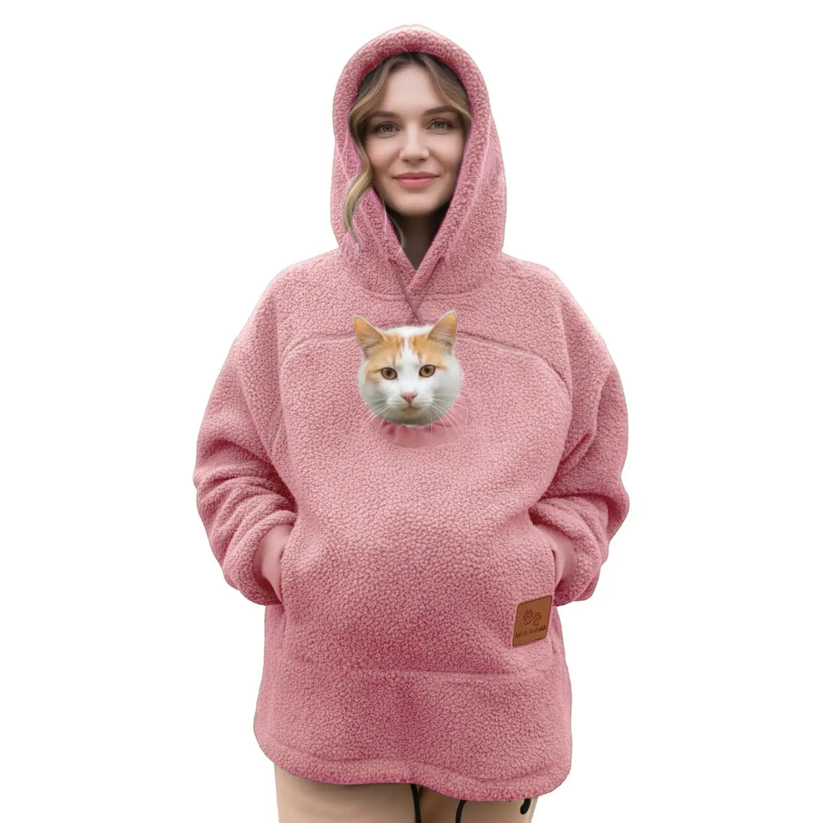 Sudadera informal con capucha, manga larga y cremallera completa para llevar sobre otras prendas
