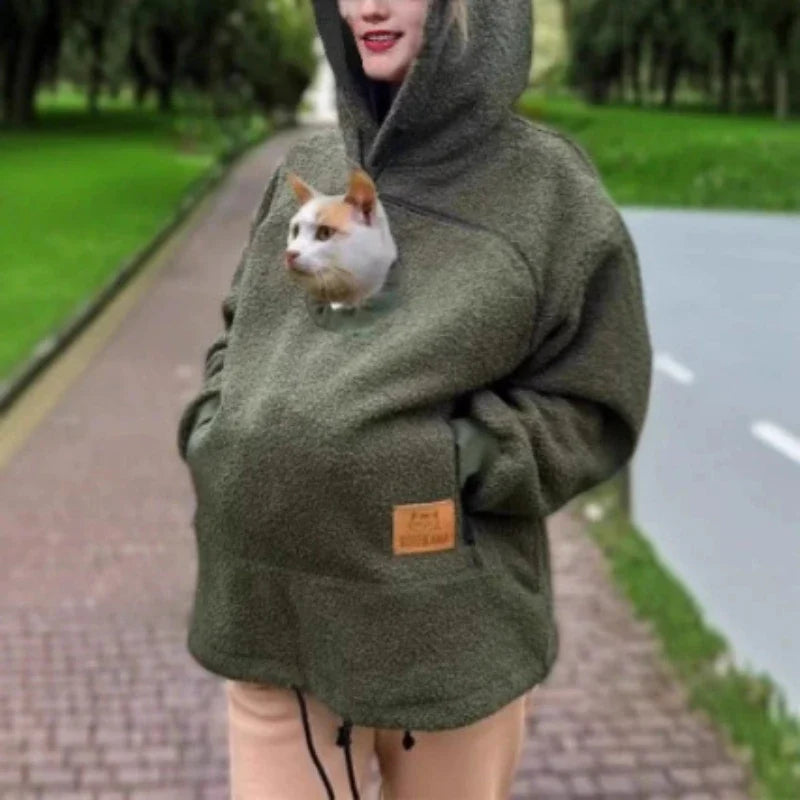 Sudadera informal con capucha, manga larga y cremallera completa para llevar sobre otras prendas