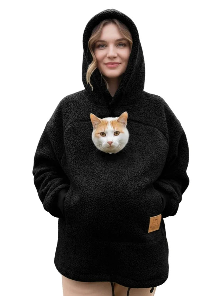 Sudadera informal con capucha, manga larga y cremallera completa para llevar sobre otras prendas